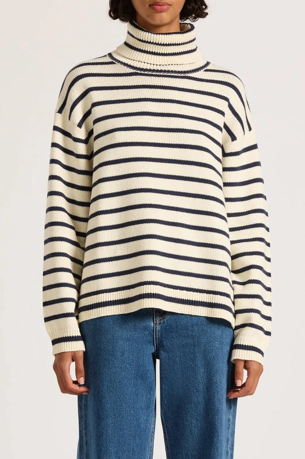 Nude Lucy Kai Turtleneck in Navy Stripe