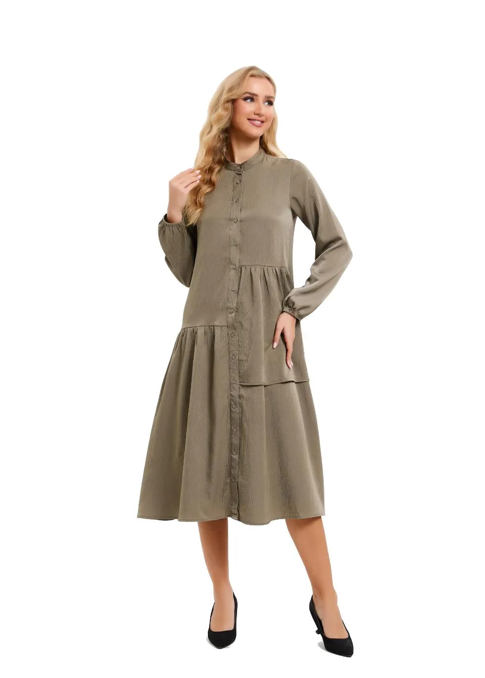 Olive Serenity Midi Dress