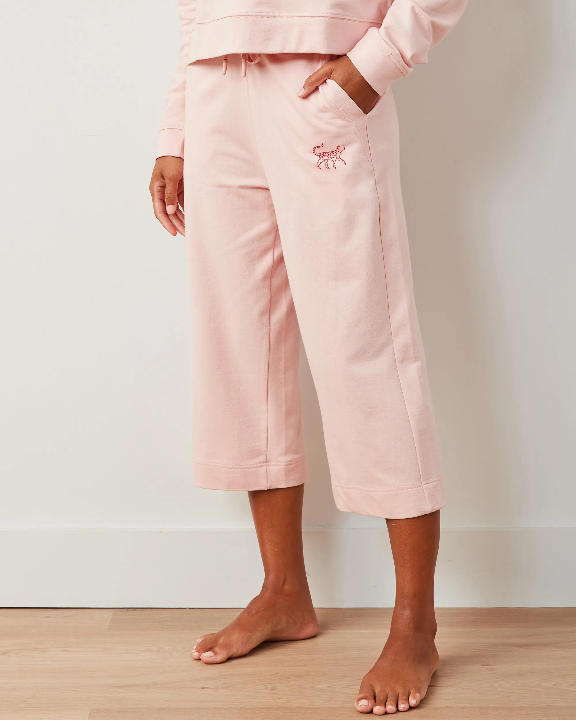 Pale Pink - Down Time Cropped Sweatpants - Cropped Sweatpants