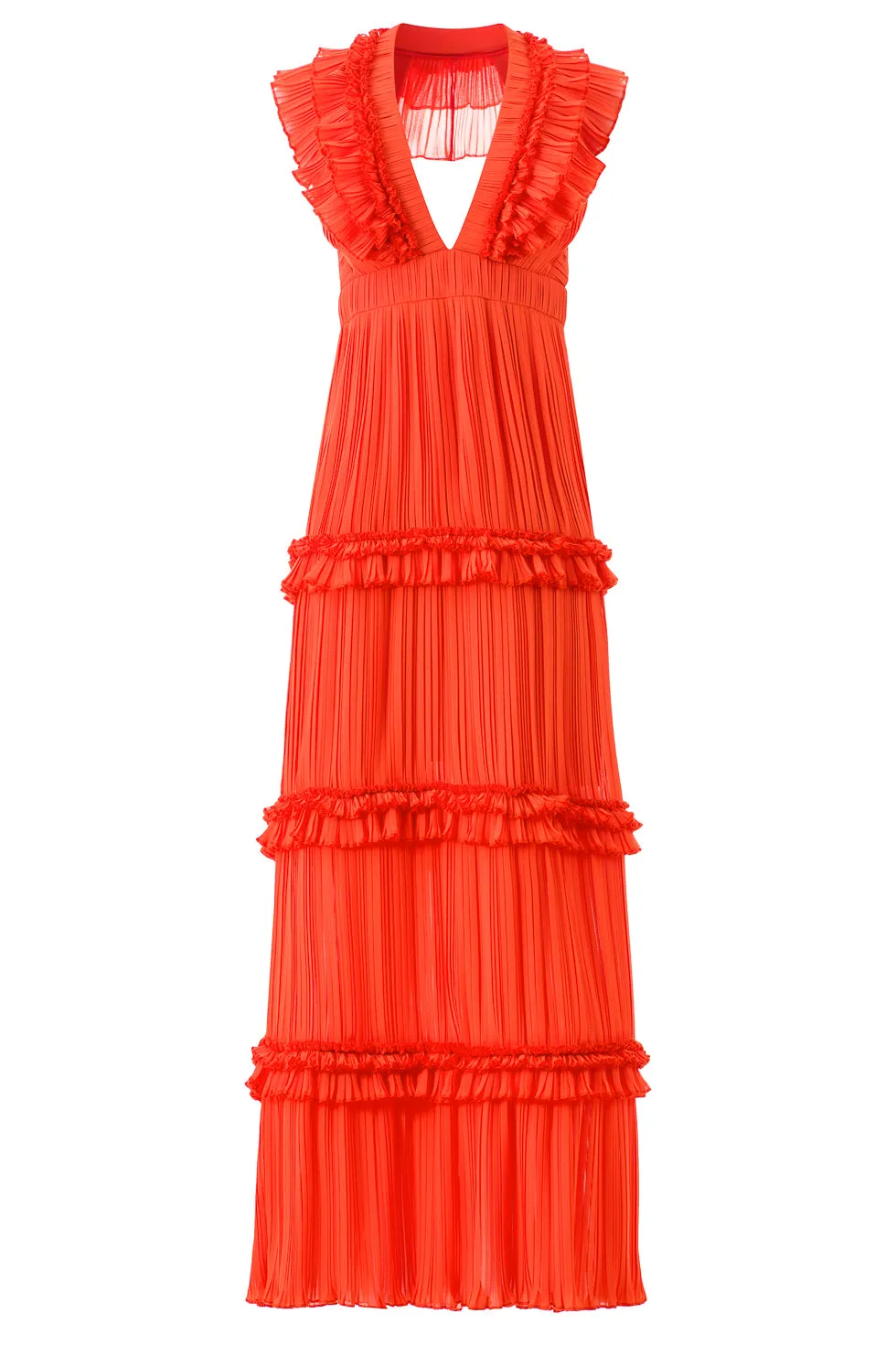 Penelope Orange Maxi Ruffel Dress