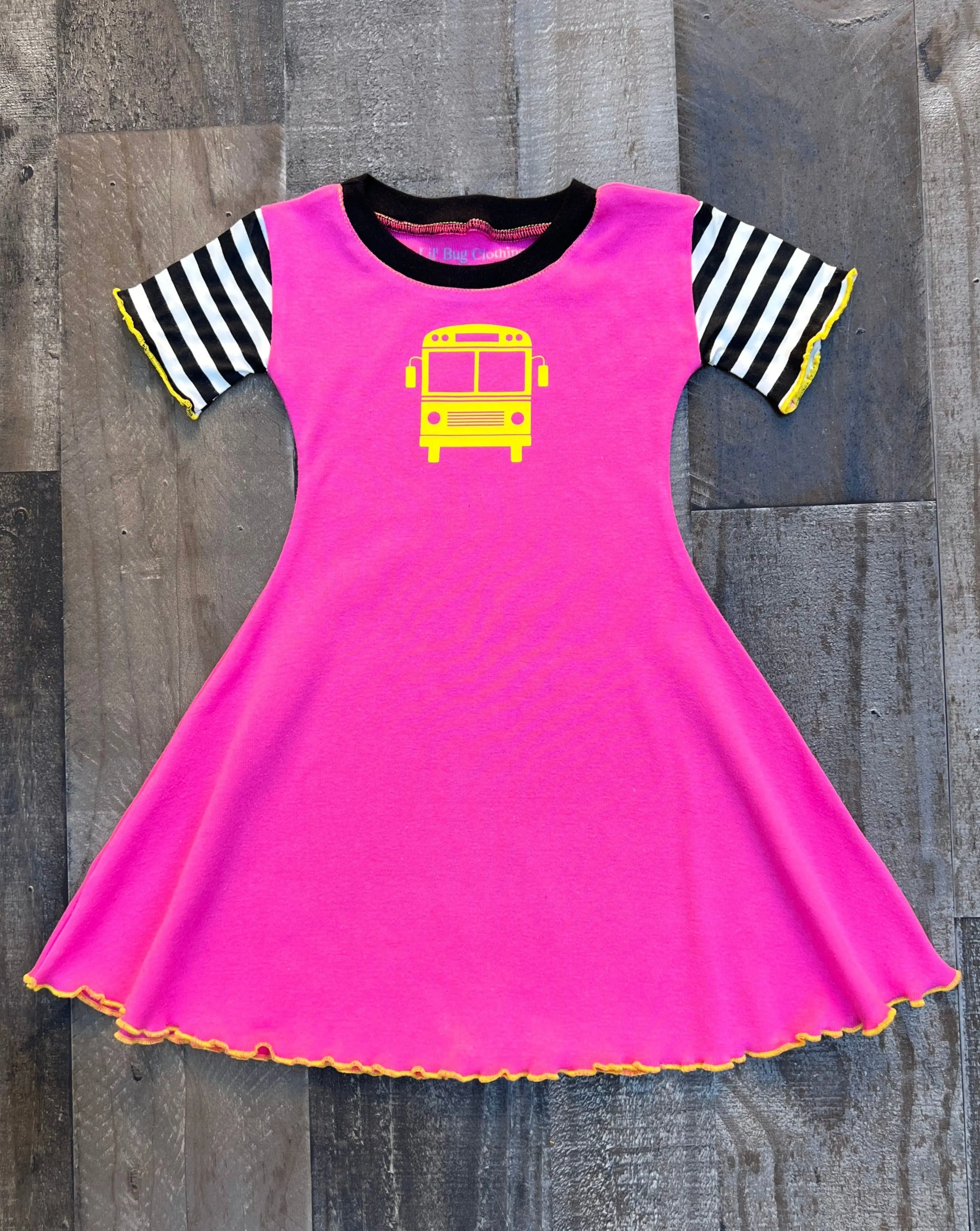 Pink Back To School Bus Dress