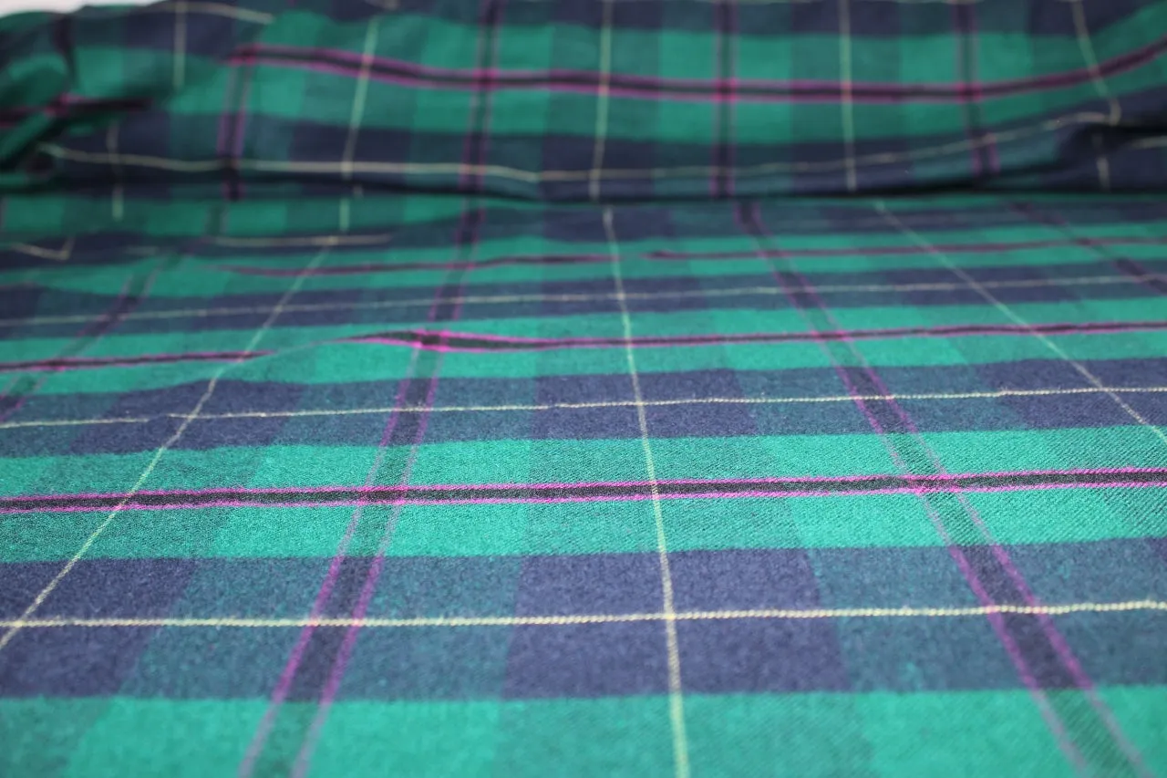 Plaid Cotton Flannel - Greens/Blues/Purples