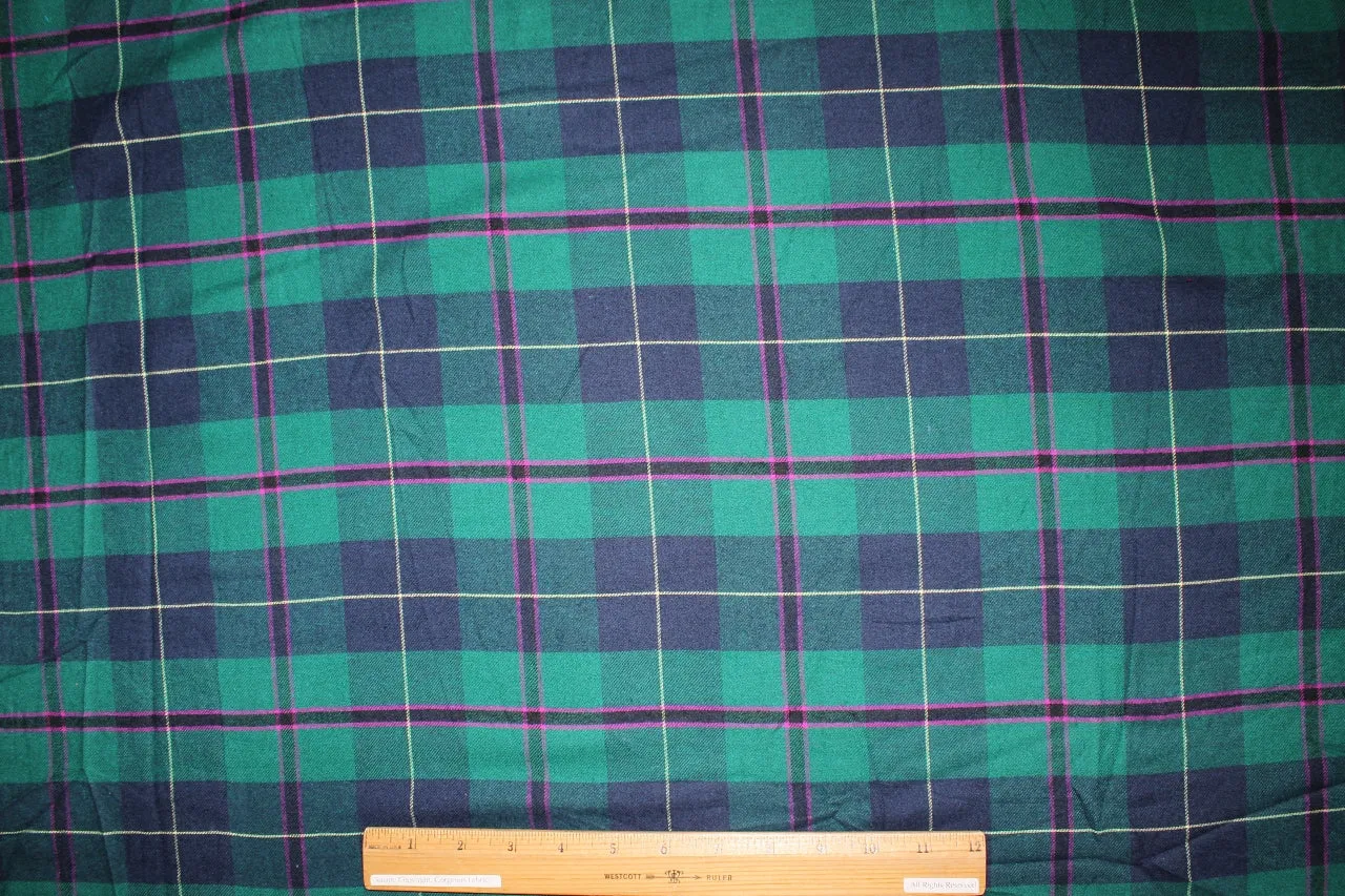 Plaid Cotton Flannel - Greens/Blues/Purples