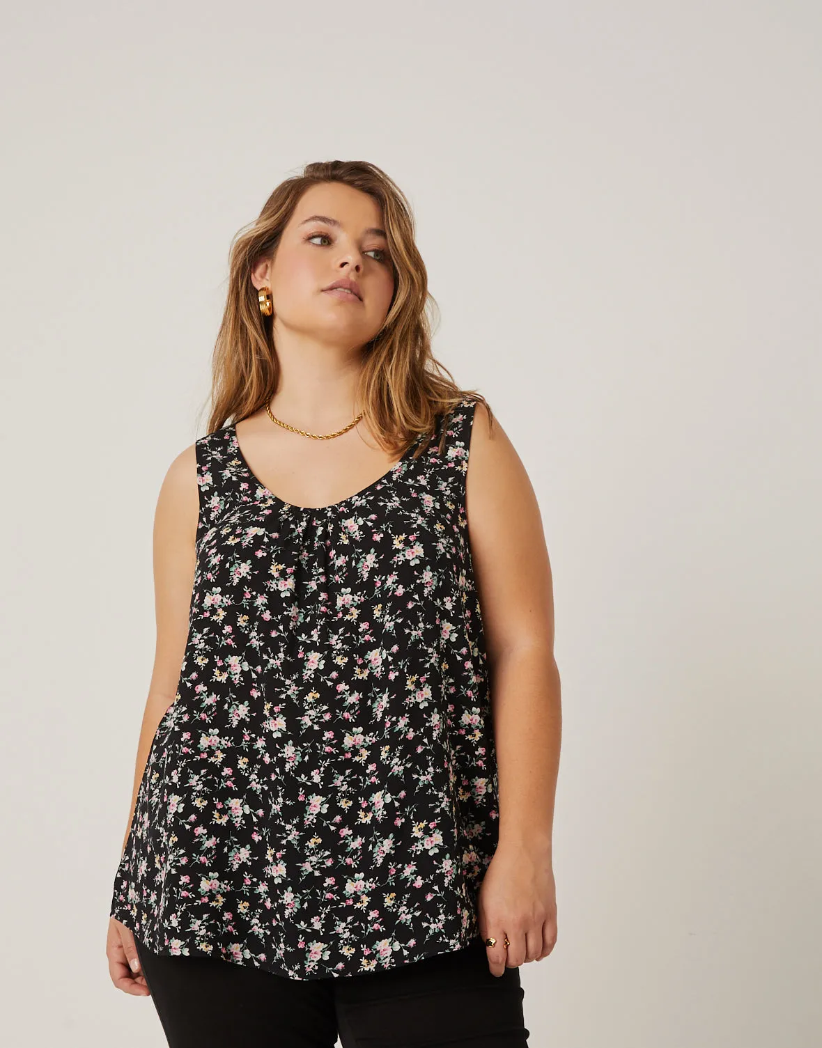 Plus Size Roses Floral Tank