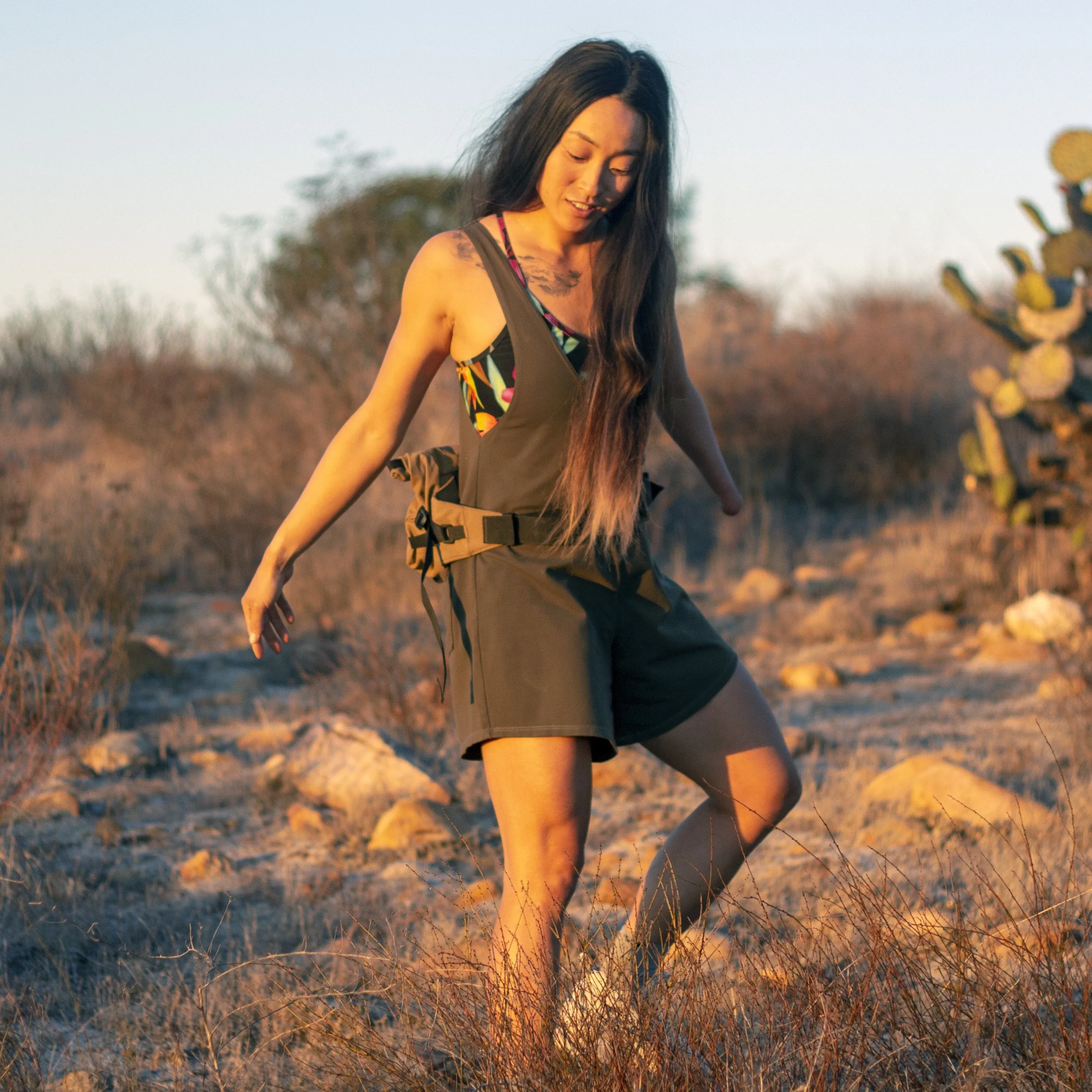 Pocket Jumper Shorts in Olive Green