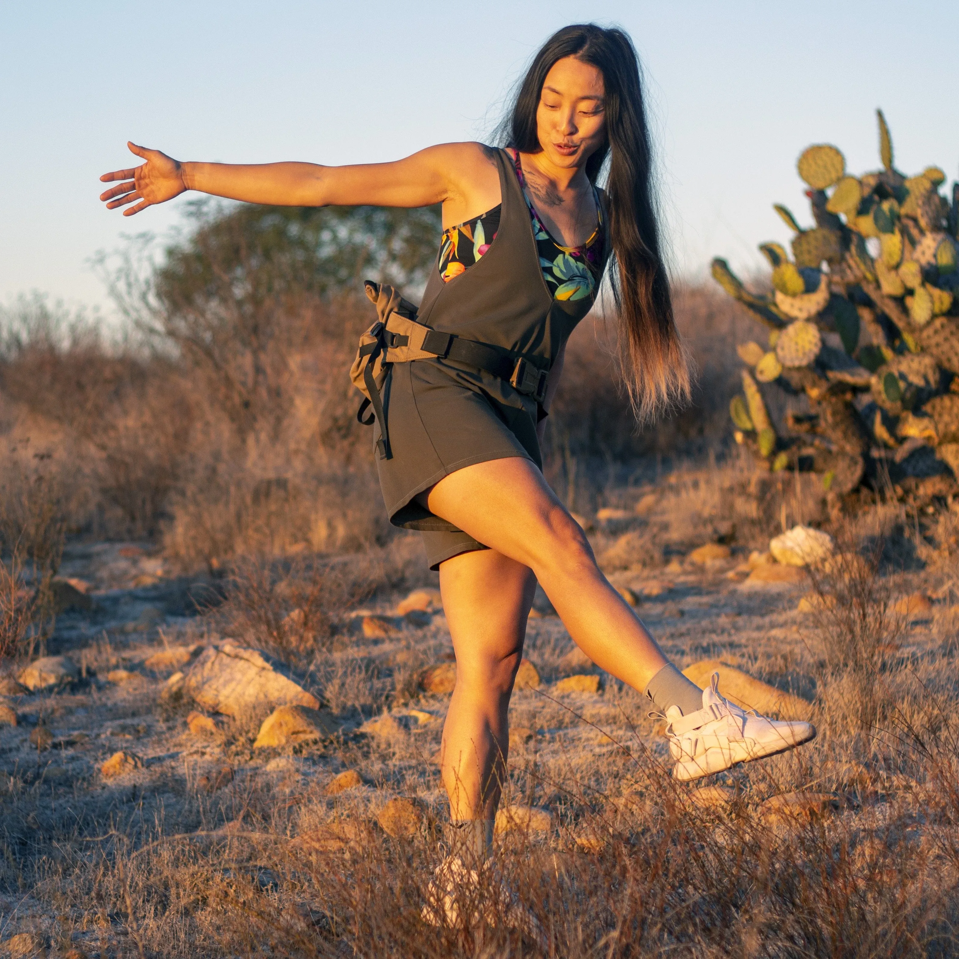 Pocket Jumper Shorts in Olive Green