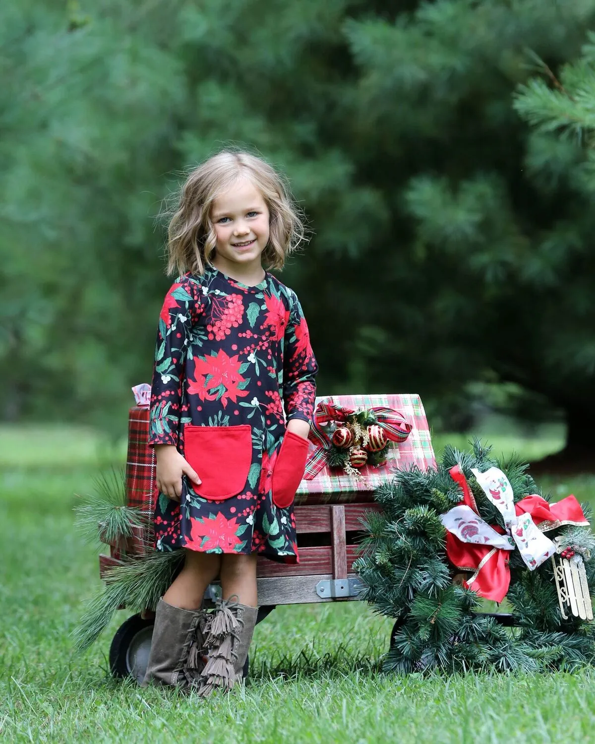 Poinsettia Christmas Dress