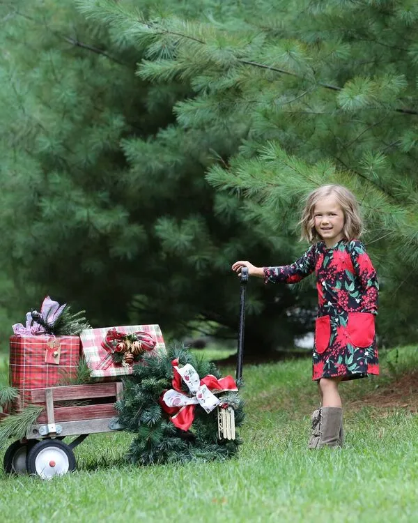 Poinsettia Christmas Dress