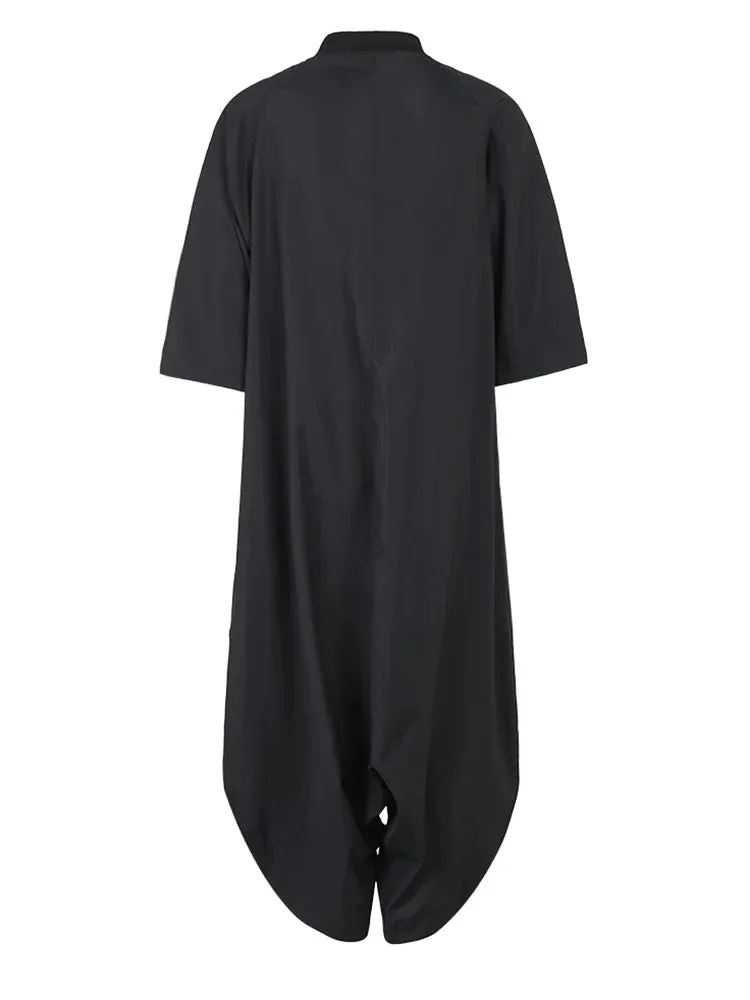 Pre Order: Bat Shaped Short Sleeved Hanging Crotch Jumpsuit