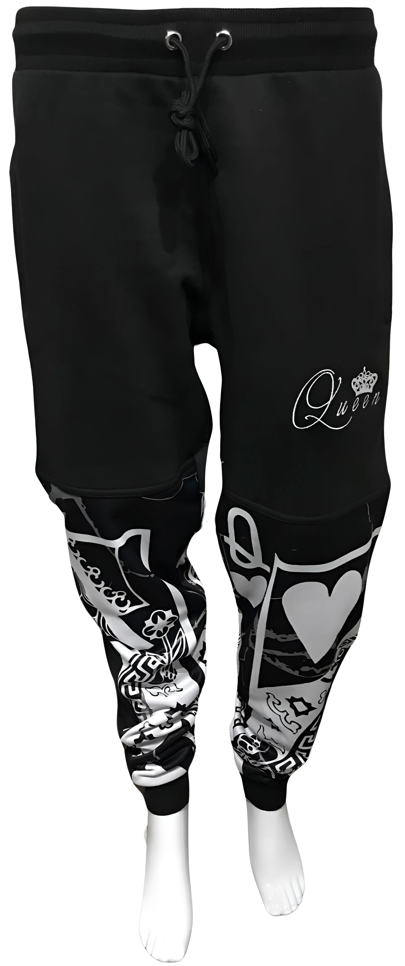 ^QUEEN OF HEARTS^ LUXURY JOGGER SWEATPANTS (CUT & SEW) (EMBROIDERED LOGO)