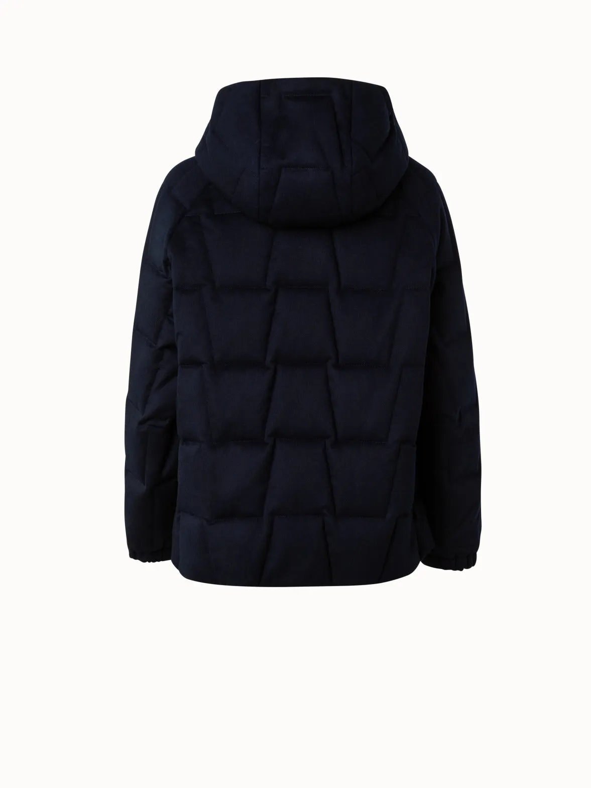 Quilted Trapezoid Cashmere Parka