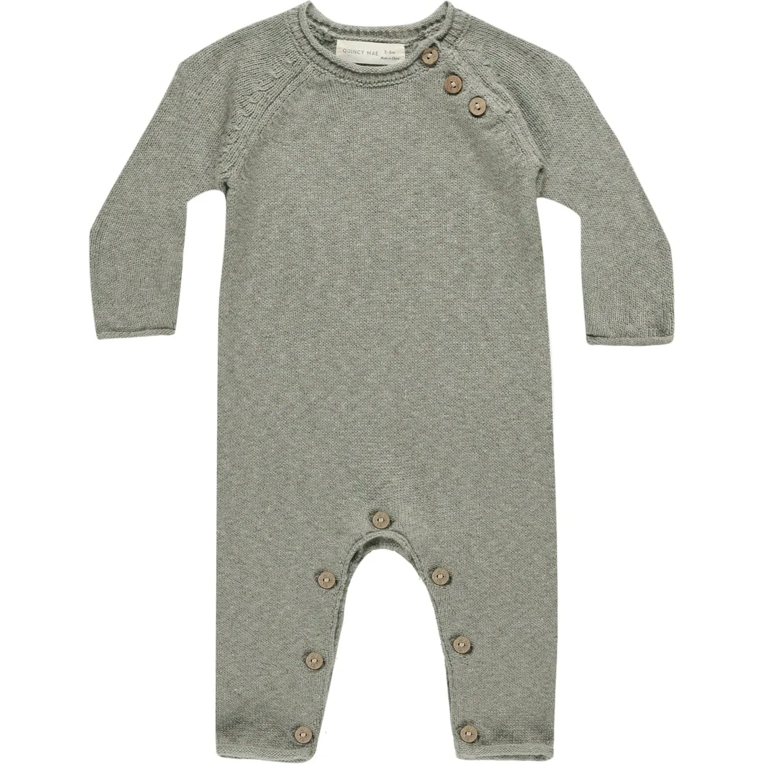 Quincy Mae Heather Knit Jumpsuit - Basil