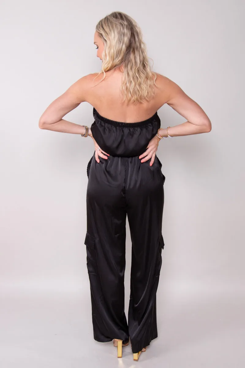 Quinn Cargo Jumpsuit-Black