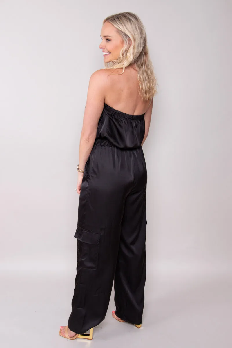 Quinn Cargo Jumpsuit-Black