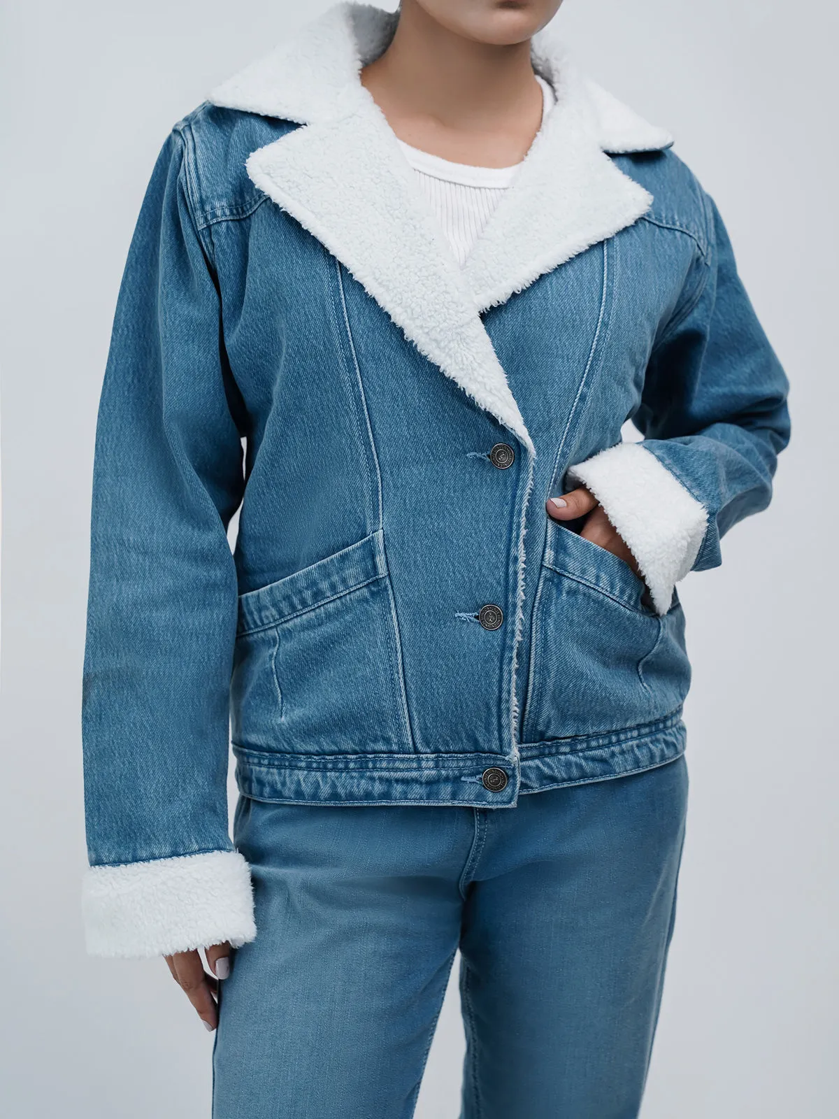 "HIKARU" Sherpa Lining Denim Jacket