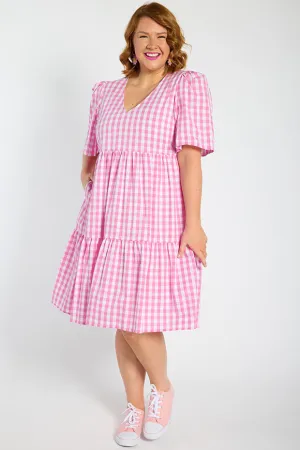 Rachelle Pink Gingham Dress