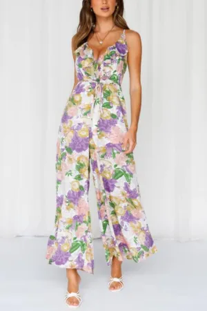 Remy Floral Print Wide Leg Jumpsuit