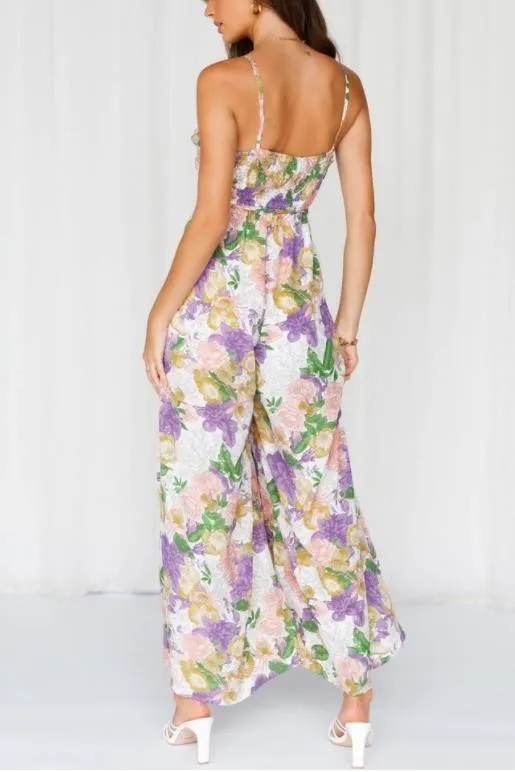 Remy Floral Print Wide Leg Jumpsuit