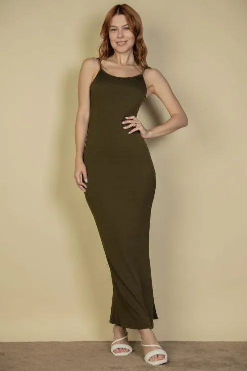 Ribbed Mermaid Hem Camisole Maxi Dress