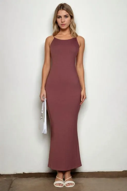 Ribbed Mermaid Hem Camisole Maxi Dress