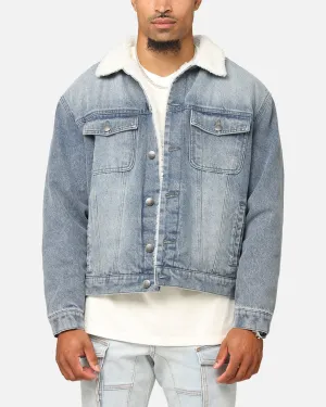 Saint Morta Sherpa Boxy Denim Jacket Dirty Denim