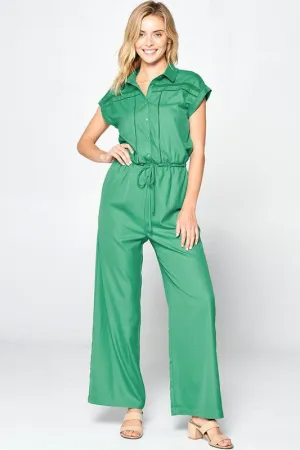 Samara Lace Trim Drop Shoulder Jumpsuit