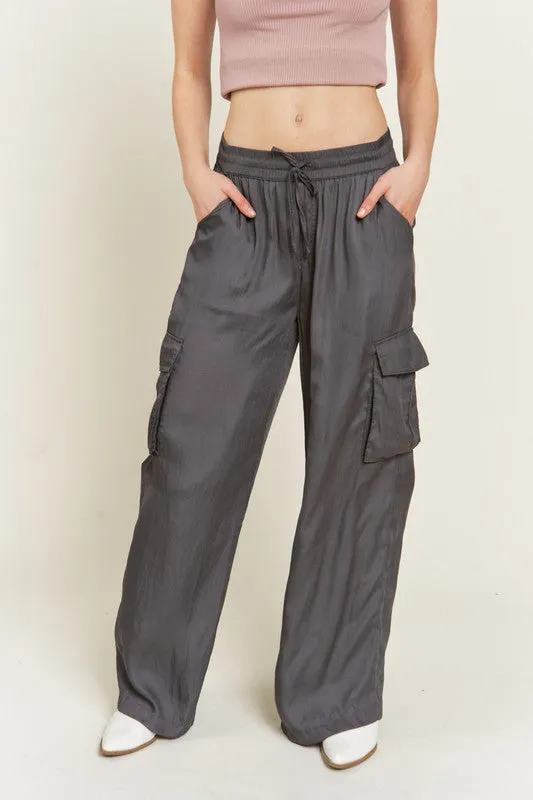 SATIN CARGO PANTS