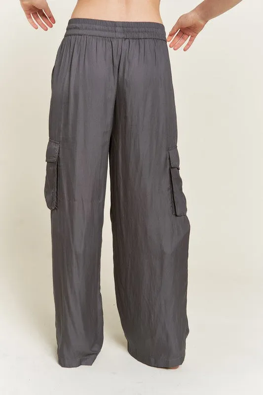 SATIN CARGO PANTS