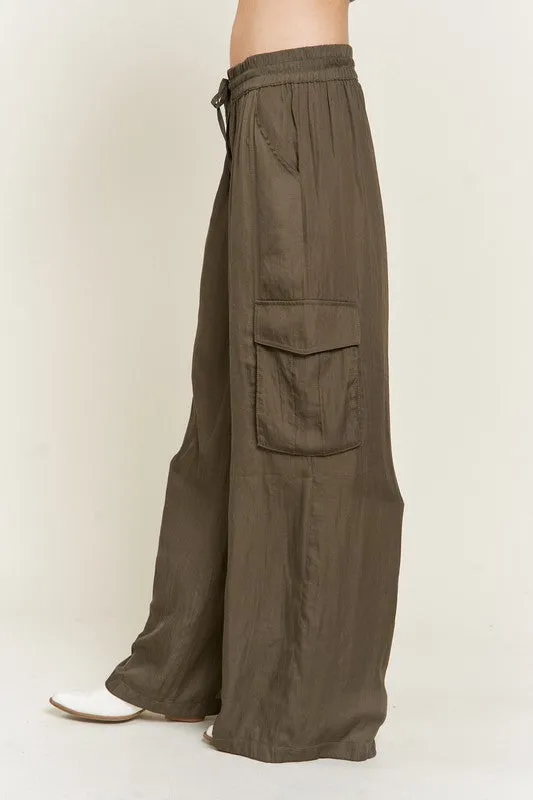 SATIN CARGO PANTS