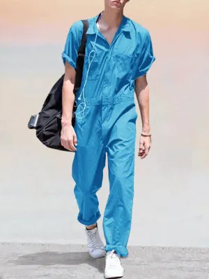 Solid Cargo Jumpsuit