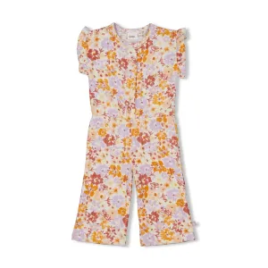 SUNNY SIDE UP Allover Print Crinkle Jersey Jumpsuit