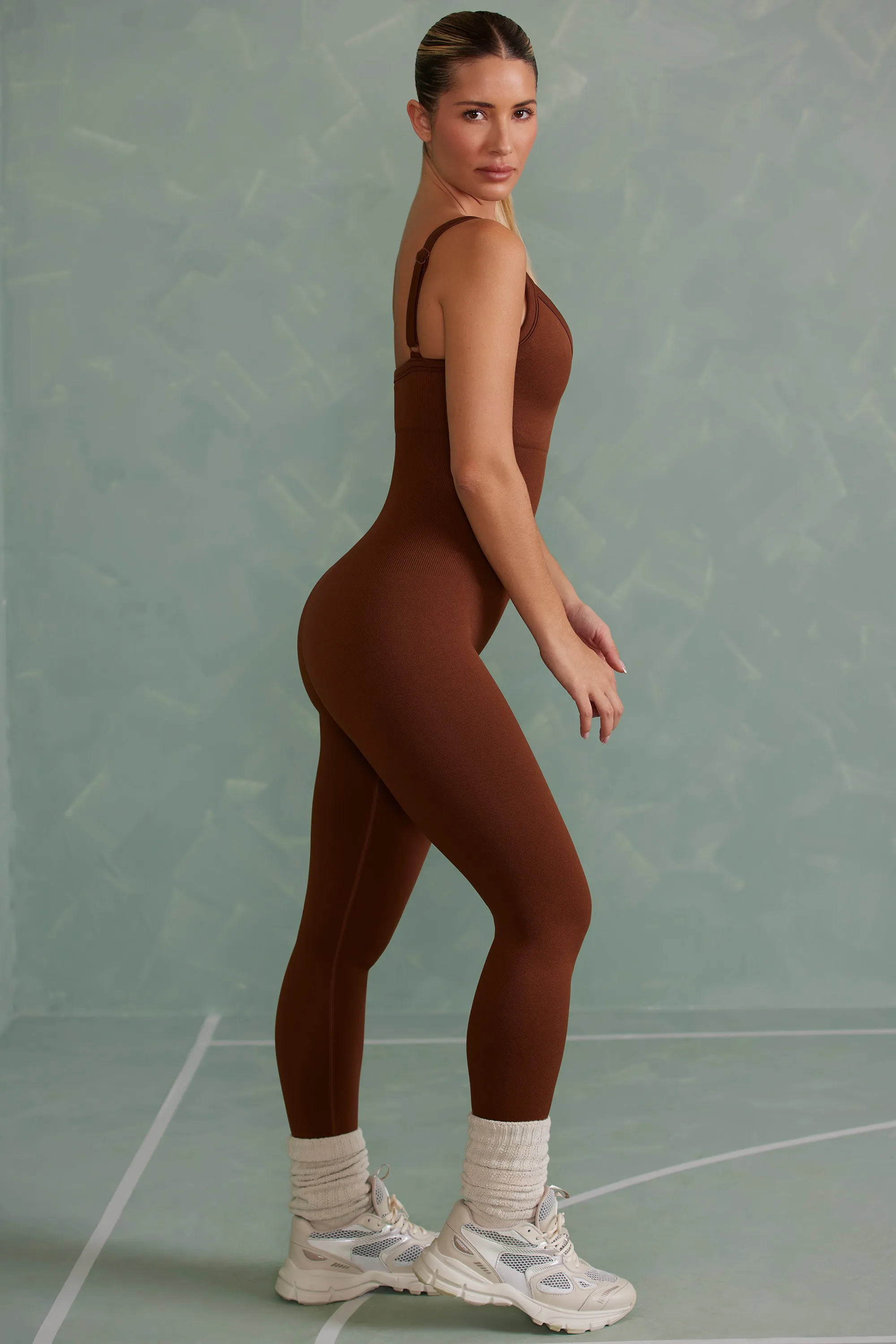 Super Sculpt Unitard in Copper Brown