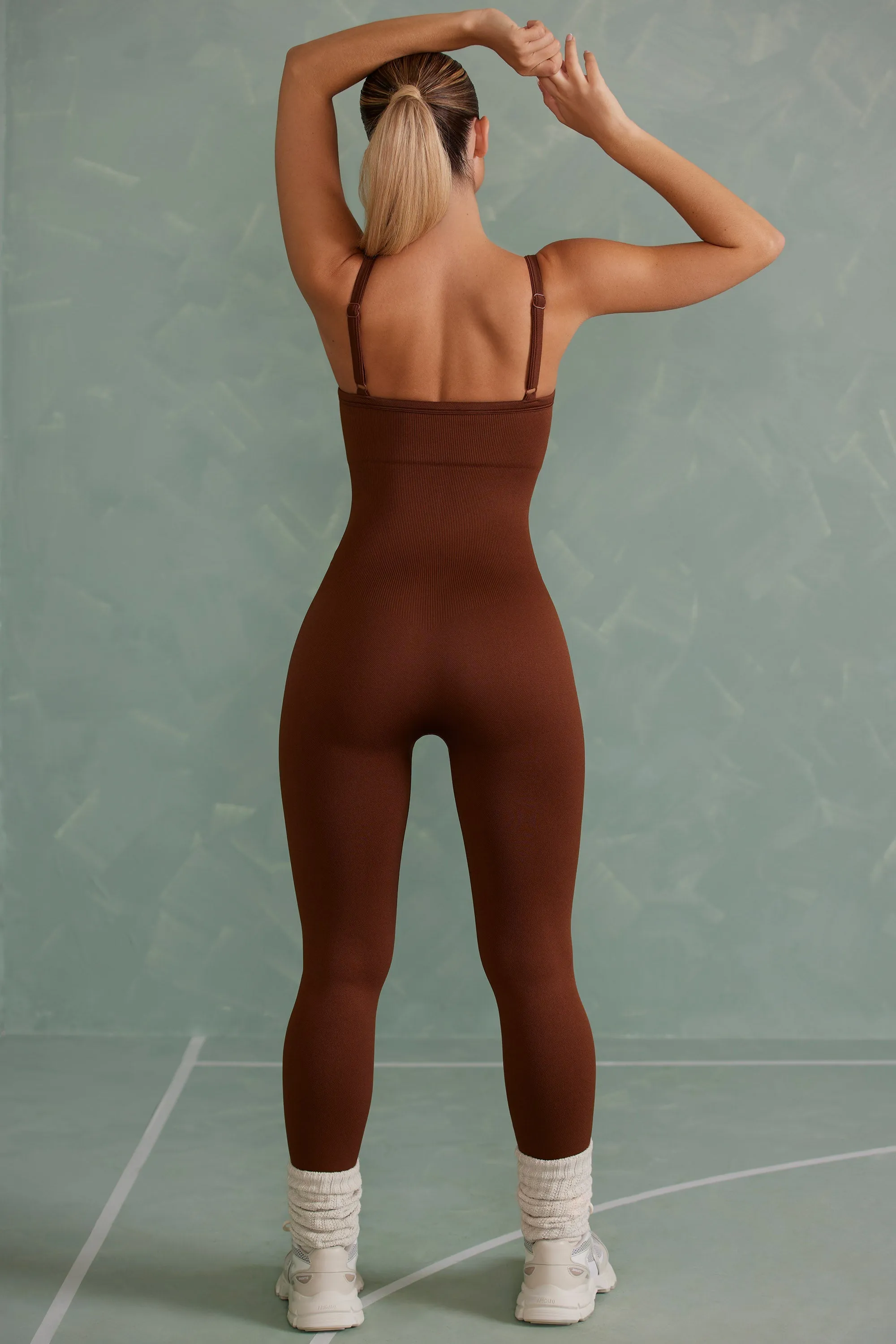 Super Sculpt Unitard in Copper Brown