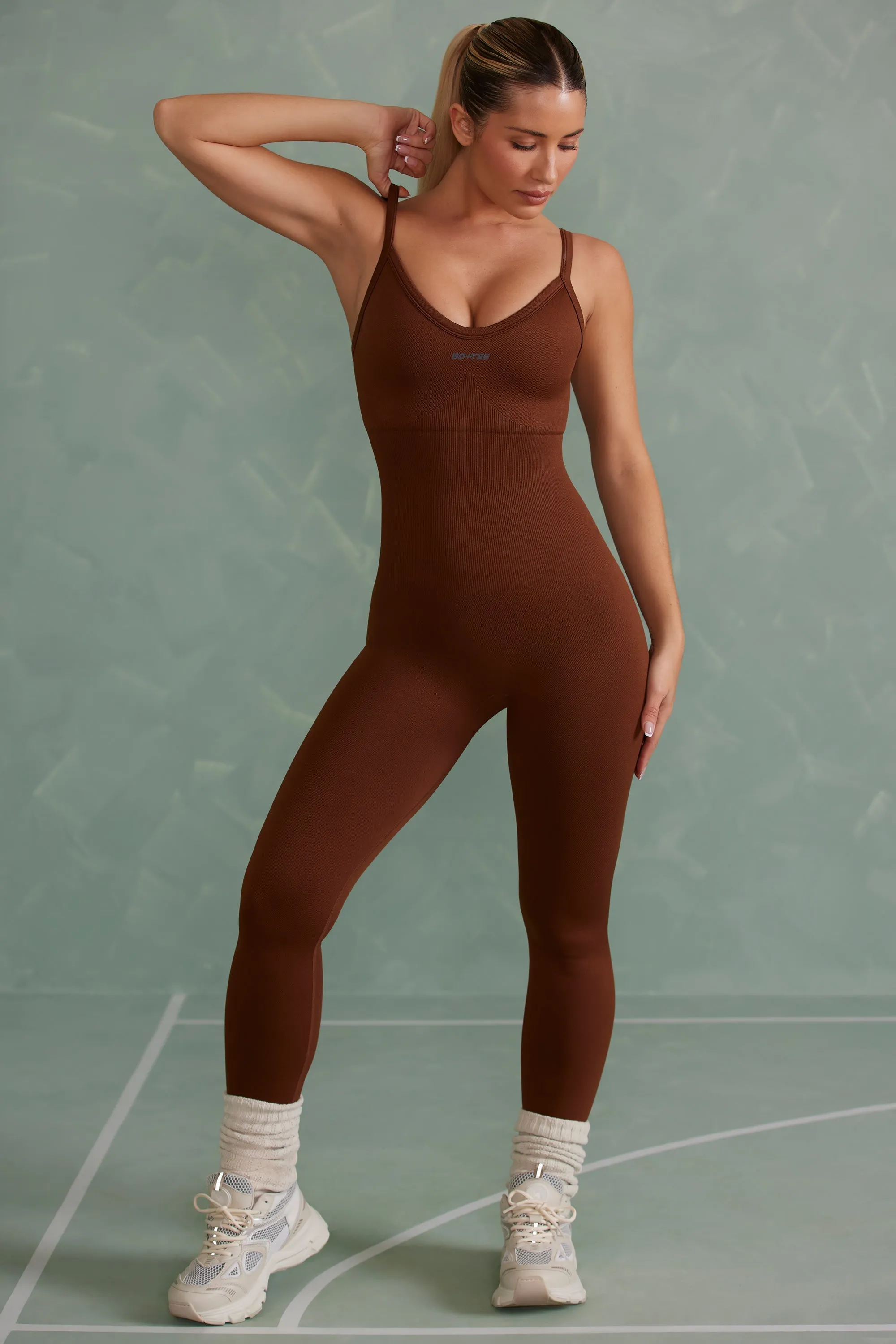 Super Sculpt Unitard in Copper Brown