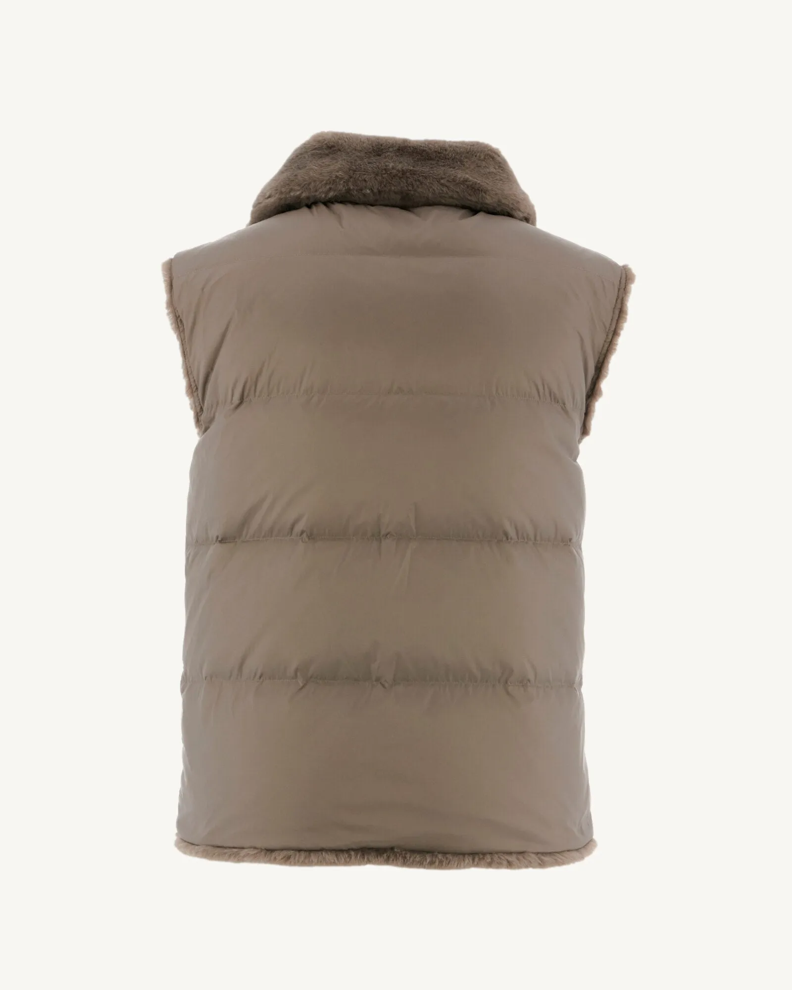 Swarovski Reversible Sleeveless Coat Grand Froid Taupe Daria