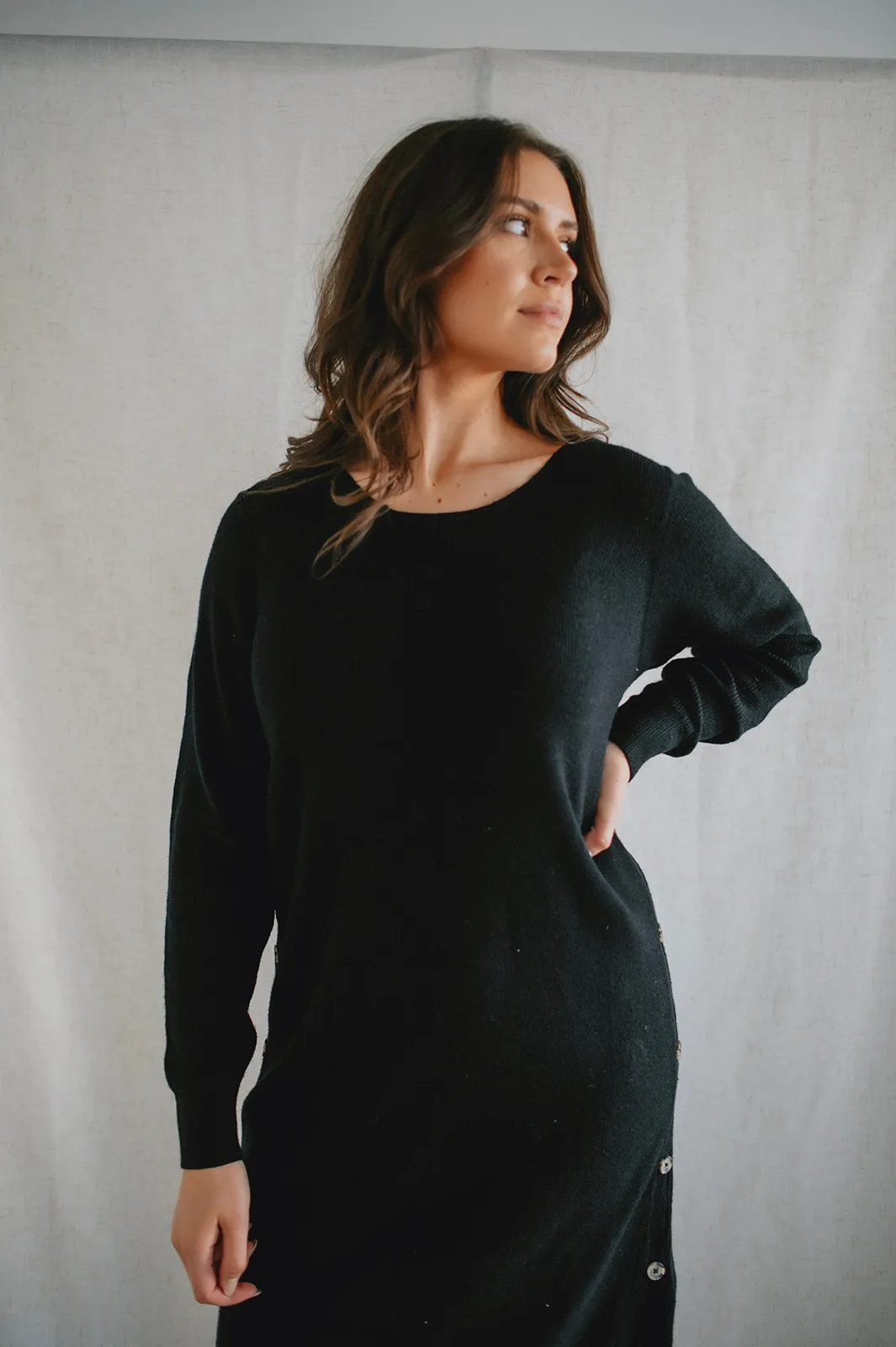 The Christine Knit Button Dress