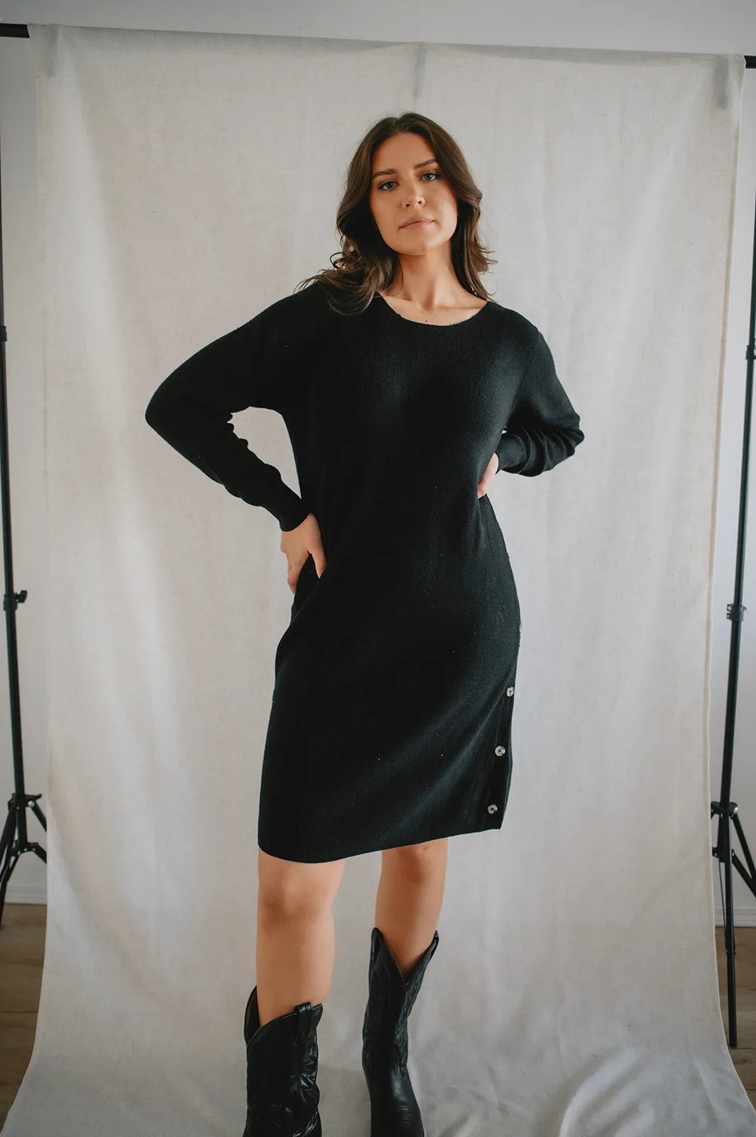 The Christine Knit Button Dress