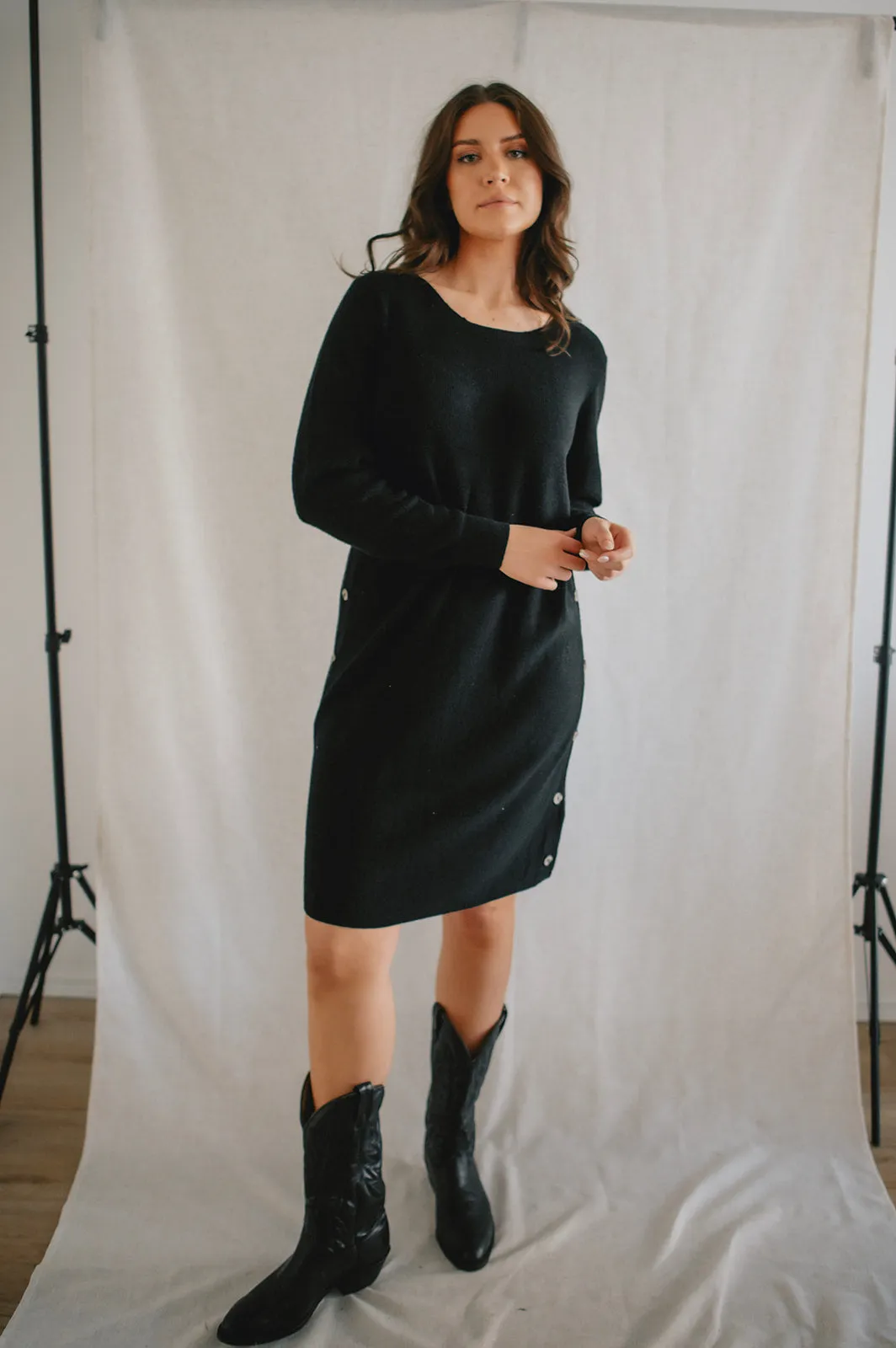 The Christine Knit Button Dress