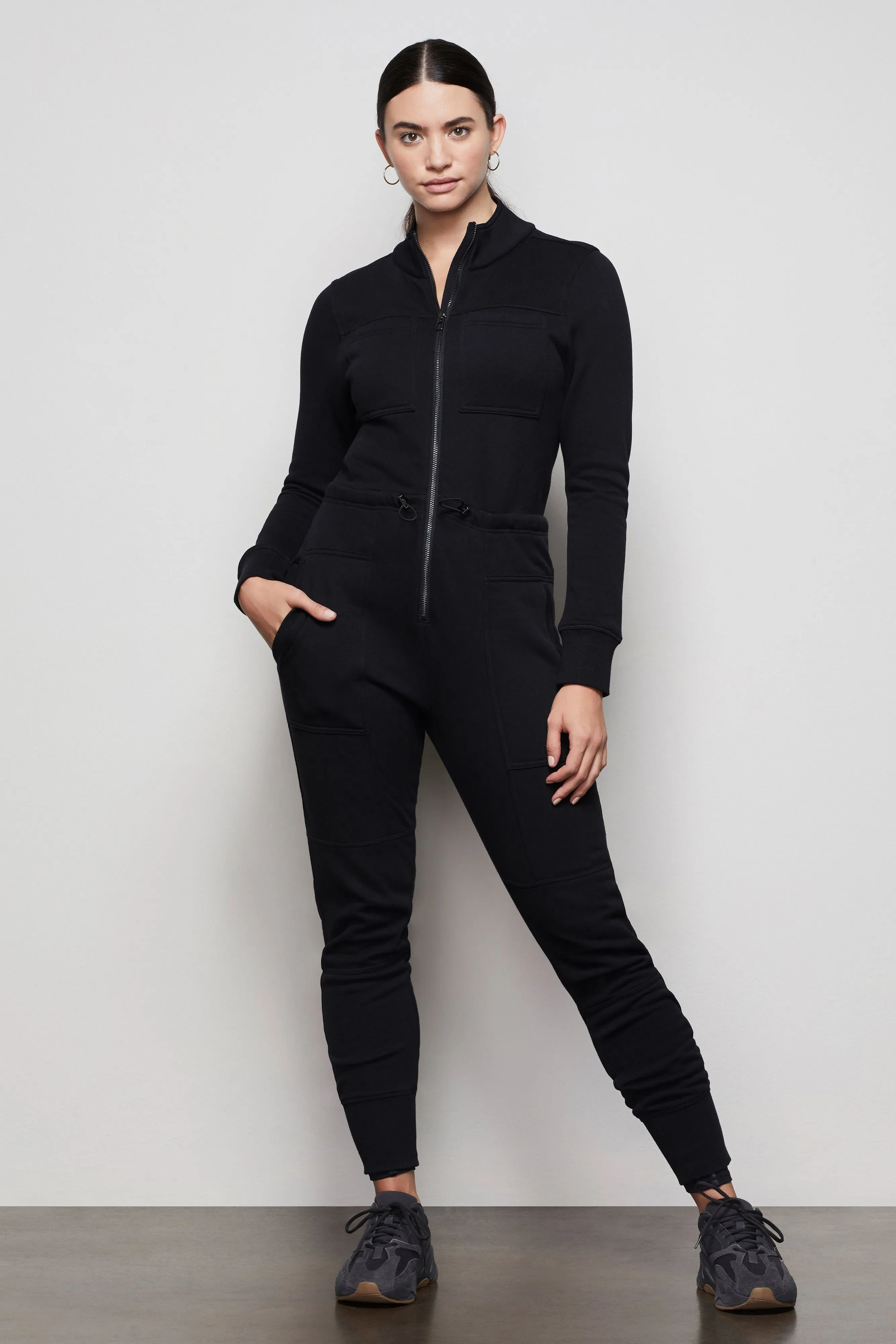 THE GOOD FLEECE COZY JUMPSUIT | BLACK001