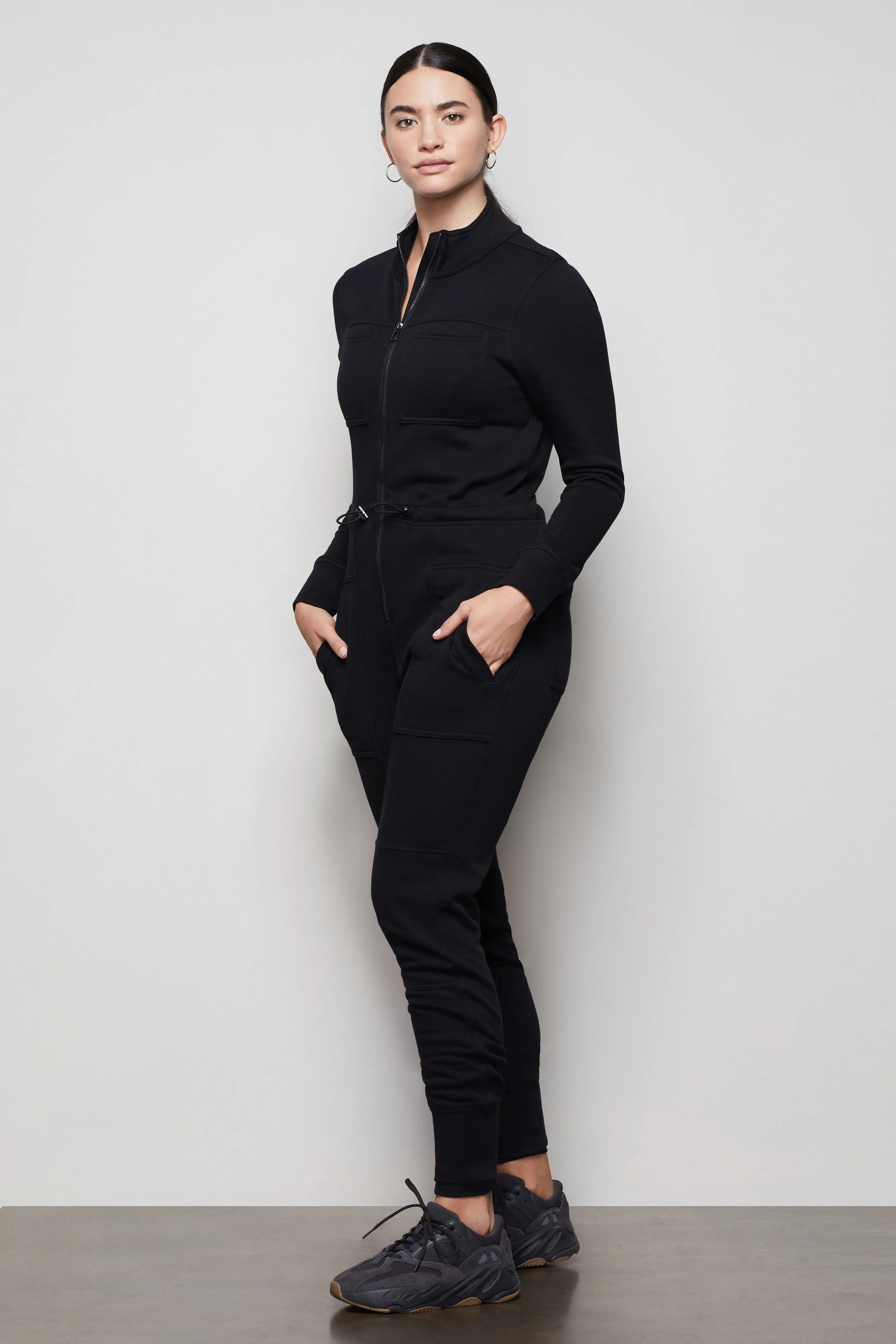 THE GOOD FLEECE COZY JUMPSUIT | BLACK001