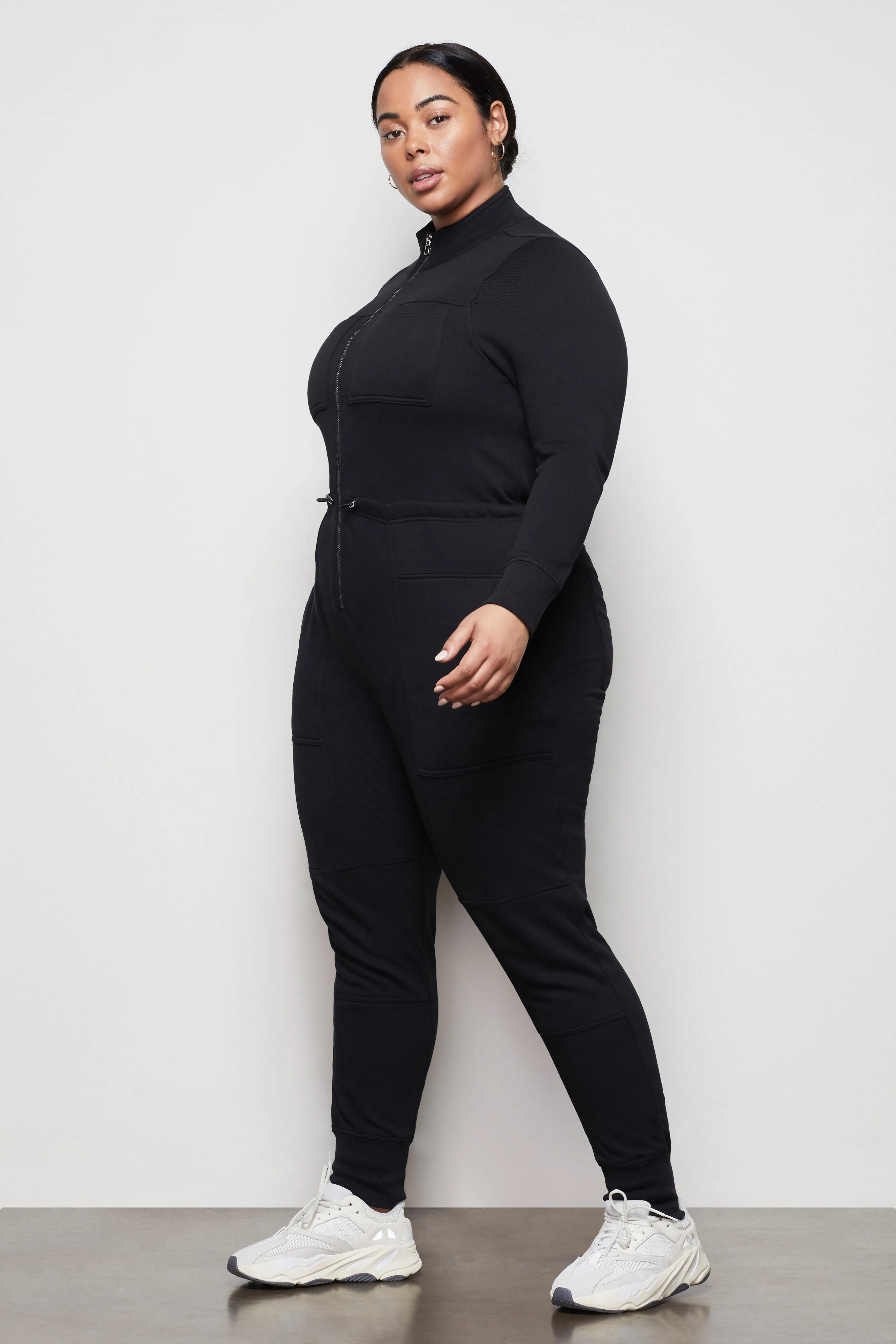 THE GOOD FLEECE COZY JUMPSUIT | BLACK001