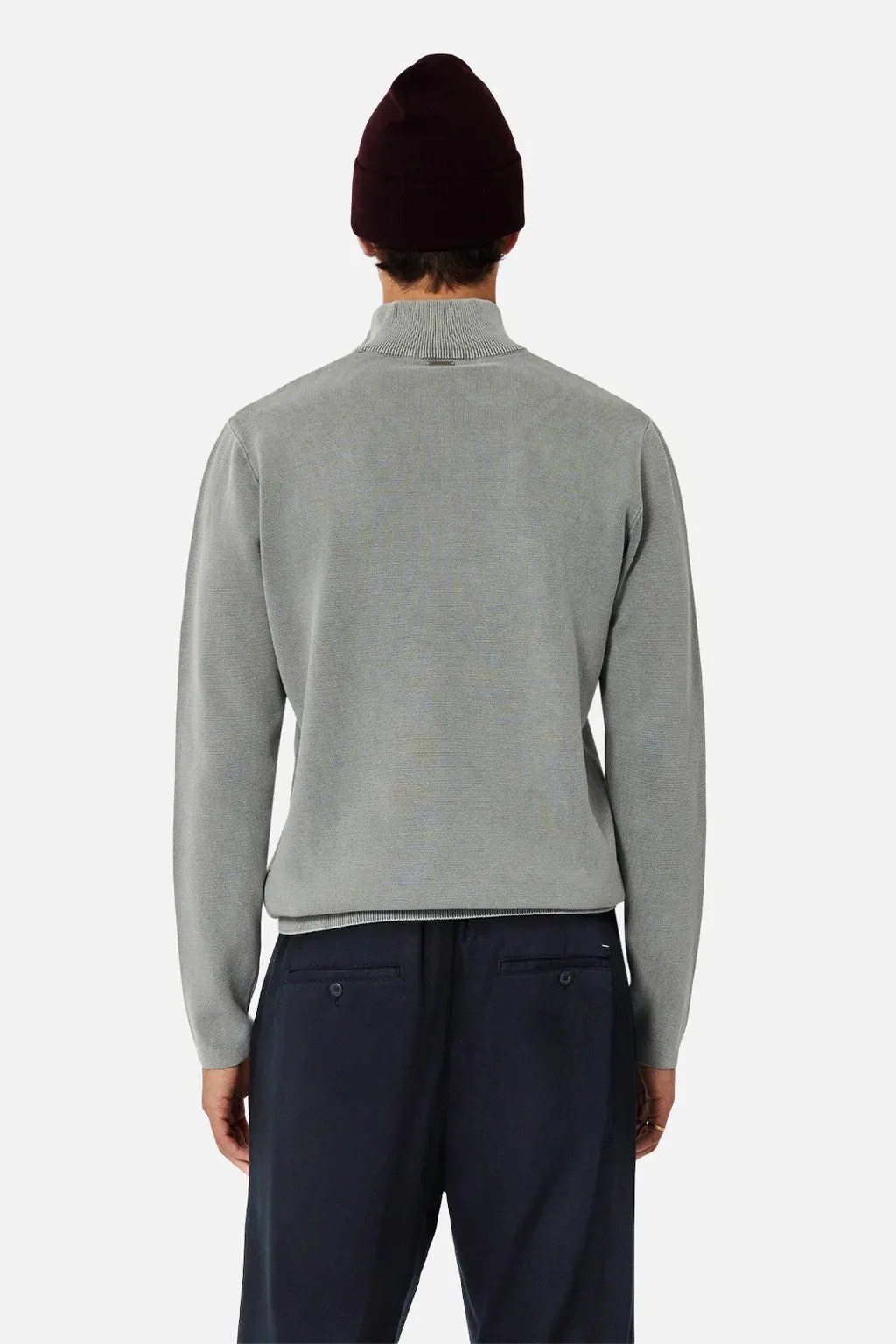 The Lakewood Zip Neck Knit - OD Steel