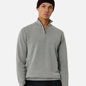 The Lakewood Zip Neck Knit - OD Steel