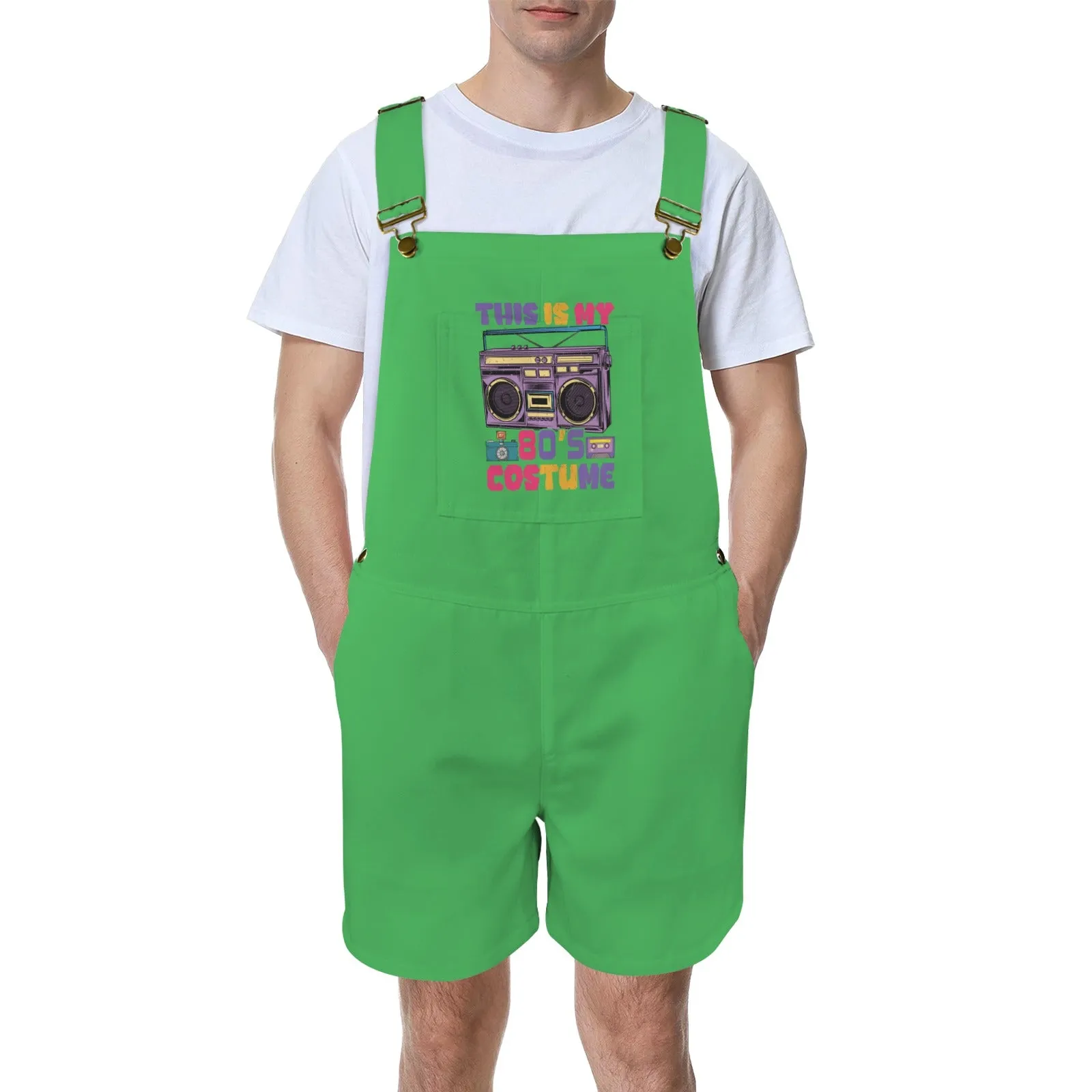 This is my 80's Costume Chateau Green Unisex Shorts Suspender Jumpsuit