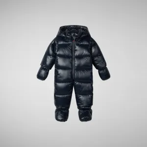 Unisex kids' hooded jumpsuit Shell in blue black