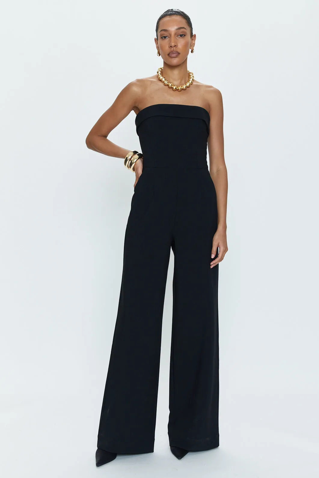 Valentina Polished Jumpsuit Black