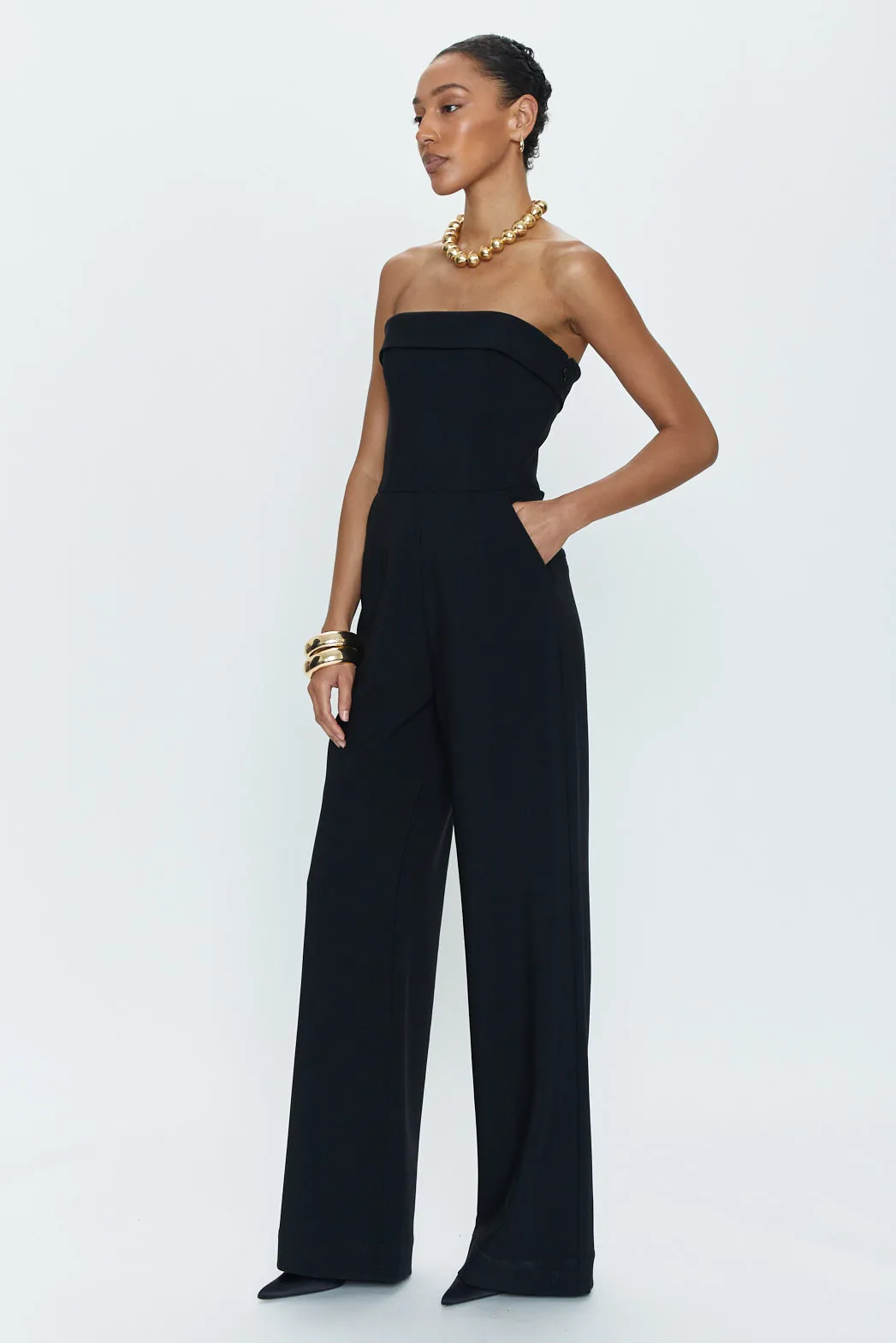 Valentina Polished Jumpsuit Black