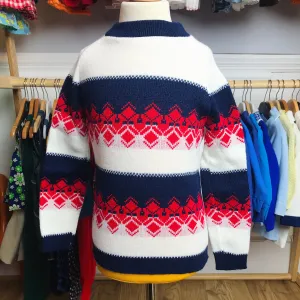 Vintage 60's Children's Blue / Red  Ski Jumper  5-6 Years