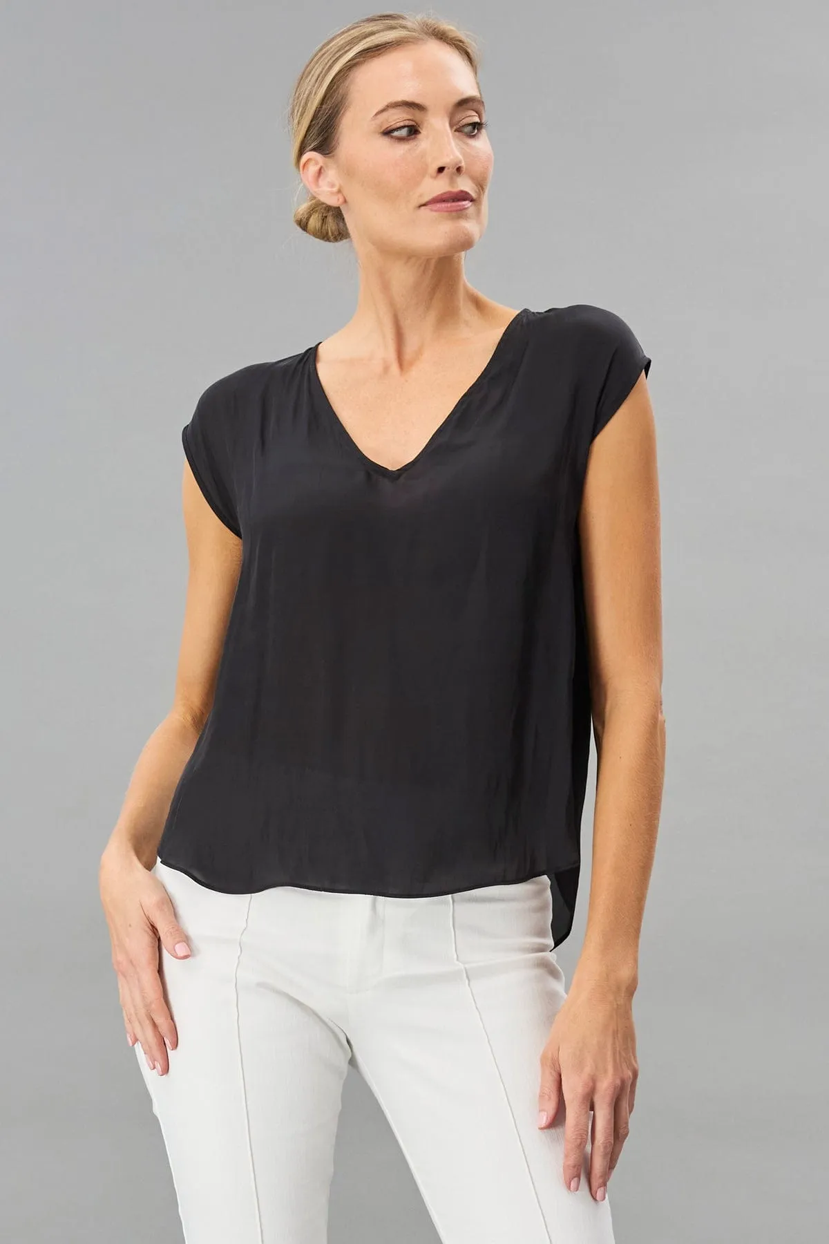 Vintage Satin V-Neck Top