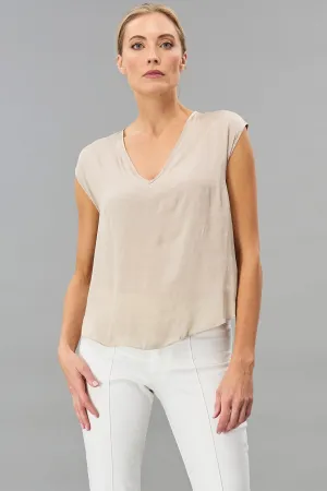 Vintage Satin V-Neck Top